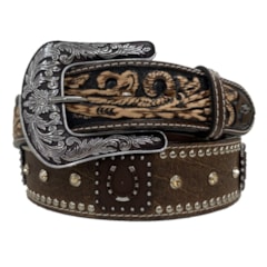 Cinto Arizona Belts c/Rebites Marrom/Preto 7156