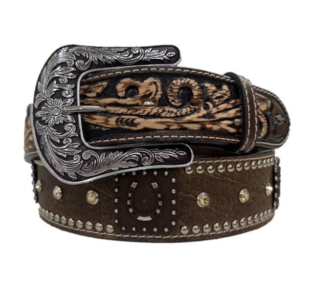 Cinto Arizona Belts c/Rebites Marrom/Preto 7156