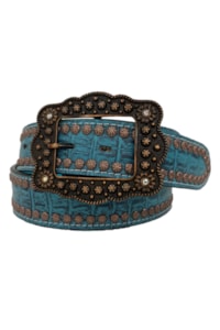 Cinto Arizona Belts Jacaré Azul Turquesa 7150