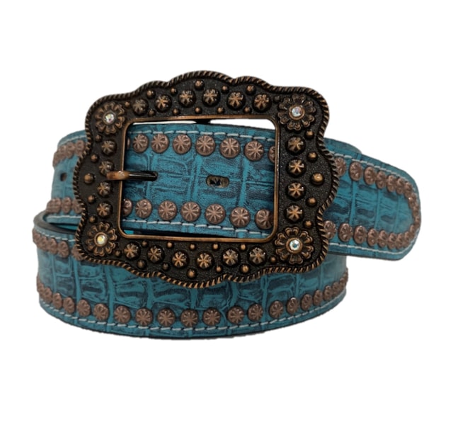 Cinto Arizona Belts Jacaré Azul Turquesa 7150