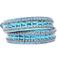 Cinto Arizona Belts Print Jacaré Azul Turquesa 7150