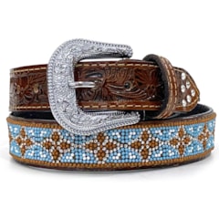 Cinto Infantil Mineirinho C/ Strass Marrom Azul Branco C-COUNTRY-STRASS INF