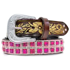 Cinto Infantil Mineirinho Havana/Rosa/Strass C-ENT