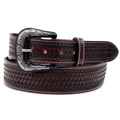 Cinto New Belts Country c/Margaridas Marrom 7704-2