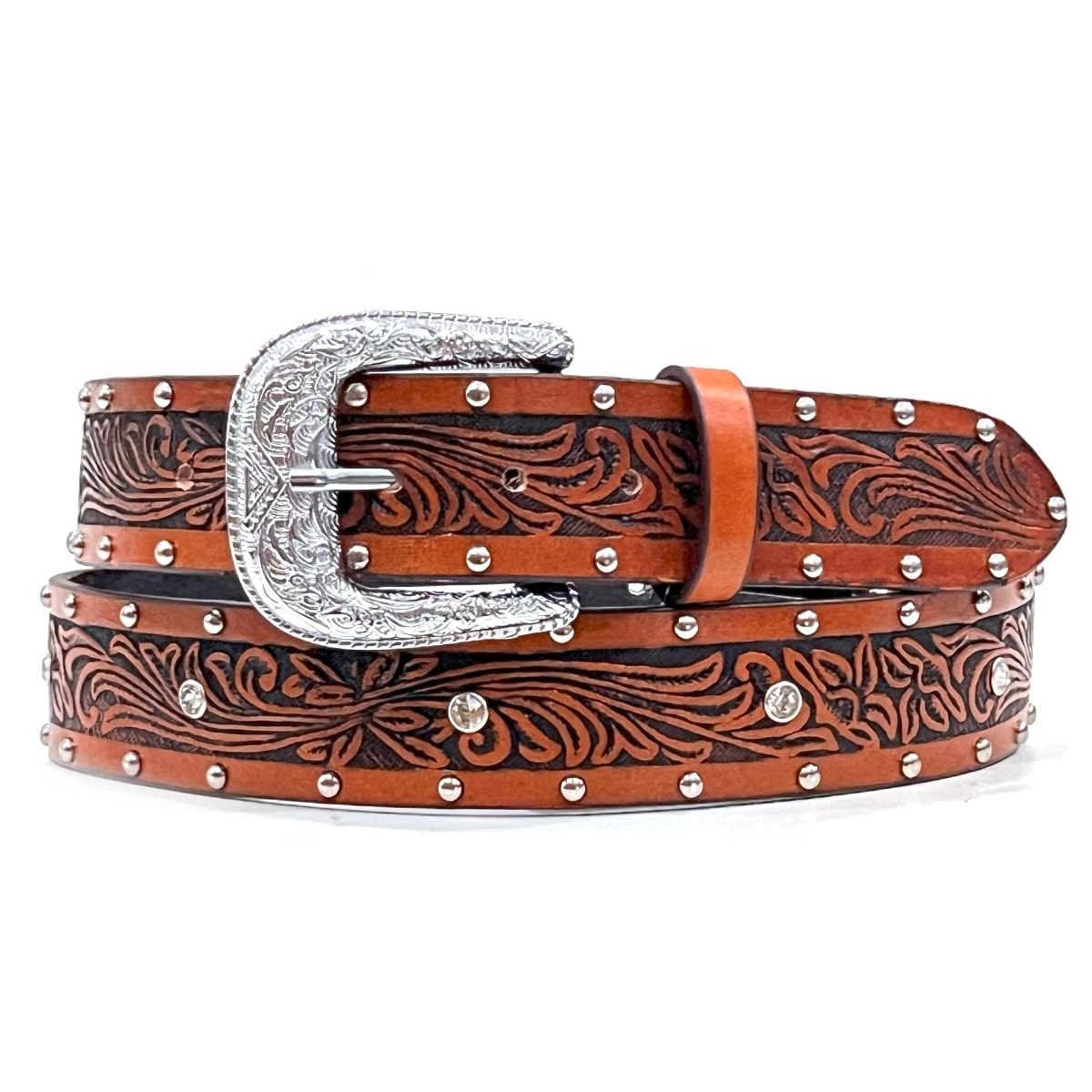 Cinto New Belts Country Entalhado C/Rebites 7705-1 | Cris & Cia