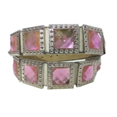 Cinto Paul Western Branco com Pelo/Pedrarias e Strass 375