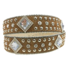 Cinto Paul Western Caramelo com Pelo e Strass 287