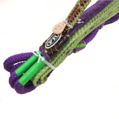 Corda Americana p/ Montaria Mista Direita Roxo/ Verde Limão - Fábio Ribeiro