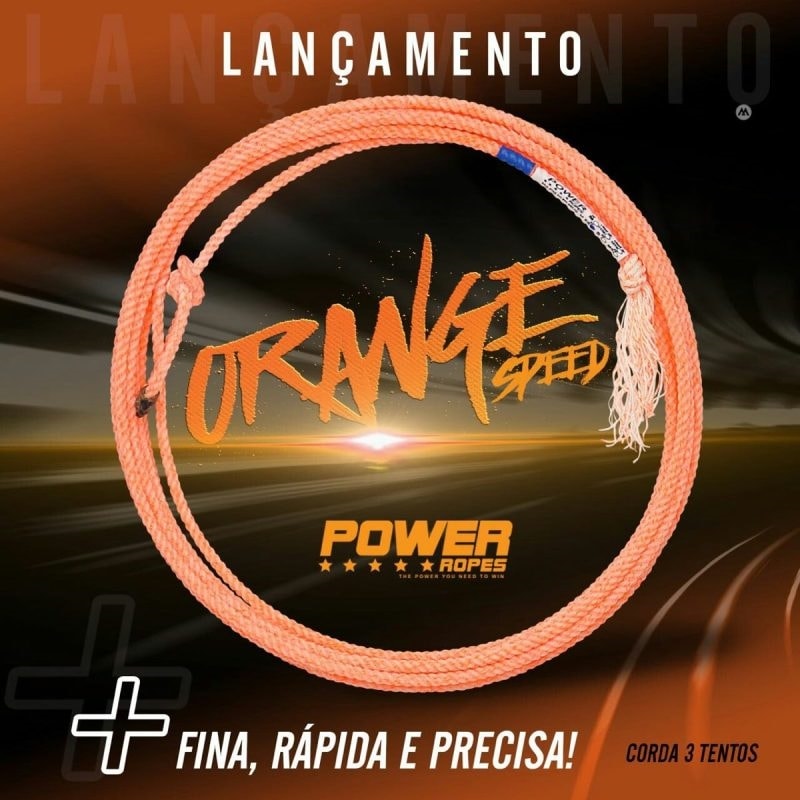 Corda de Laço Power Ropes 3 Tentos Orange Speed Para Laço Em Dupla