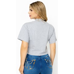 Cropped Ox Horns Country Cinza Mescla 6400