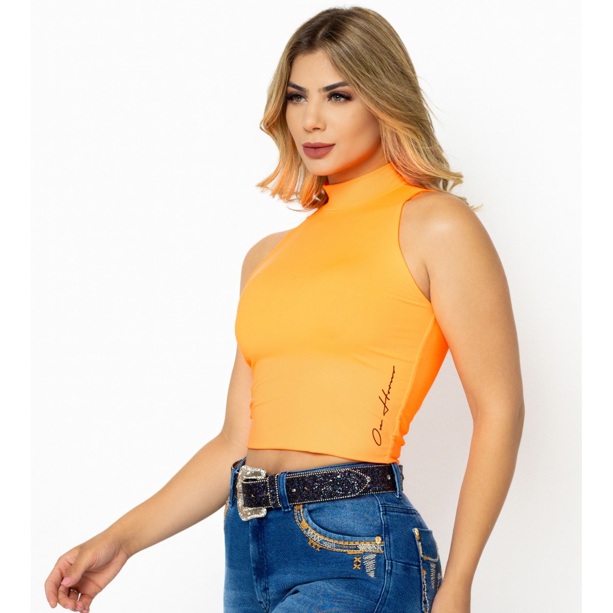 Cropped Ox Horns Laranja 7510 | Cris & Cia