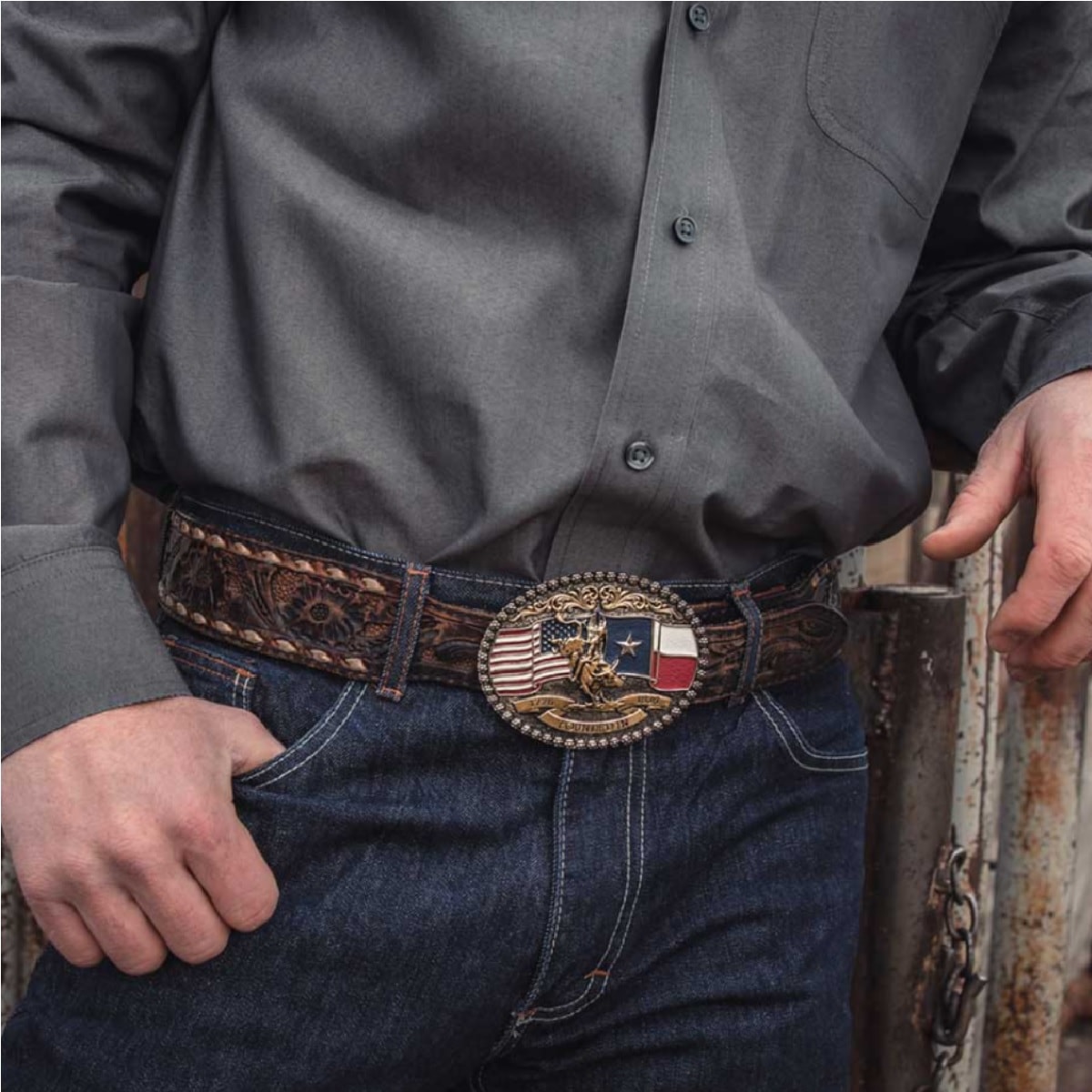 Fivela Montana Silversmiths Texas/USA Bull Rider A920 | Cris & Cia