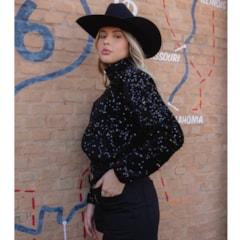 Jaqueta Turkese Store Paetê Night Shine JQ21
