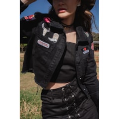Jaqueta Turkese Store Patches Preto JQ18