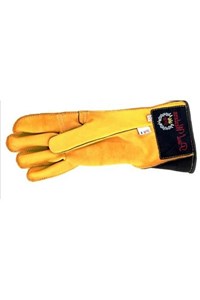 Luva Couro Amarela Profissional Mão Direita p/ Montaria em Touro - Paul Western LLD23