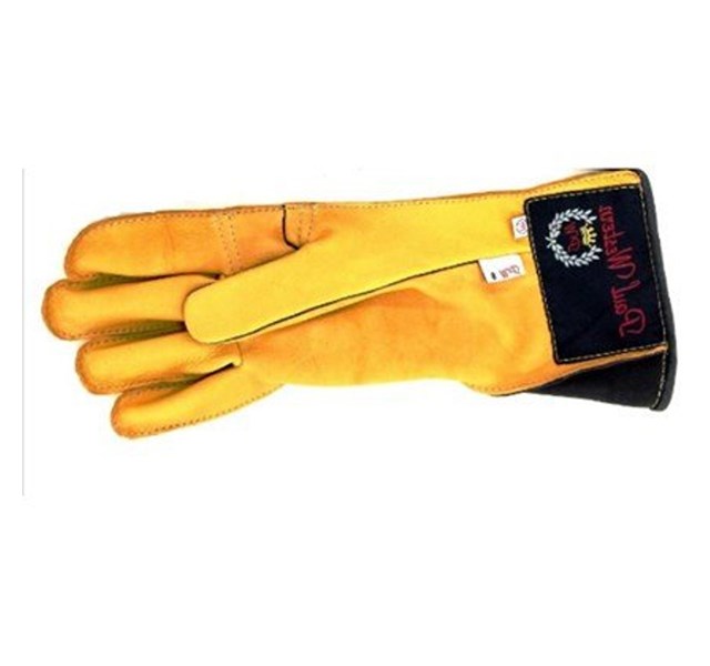 Luva Couro Amarela Profissional Mão Direita p/ Montaria em Touro - Paul Western LLD23