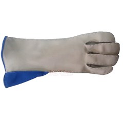 Luva Couro Branco/Azul Profissional Mão Direita p/ Montaria em Touro - Paul Western LLD23