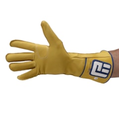 Luva Never Giv Up p/ Montaria em Touro Amarelo/Azul/B Mão Direita