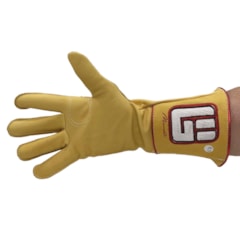 Luva Never Giv Up p/ Montaria em Touro Amarelo/Vermelho/B Mão Direita