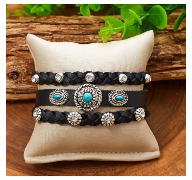 Mix de Pulseiras Turkese Store Houston Black PL339