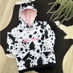 Moletom Mini Farm Infantil C/Capuz MF66 Branco/Preto