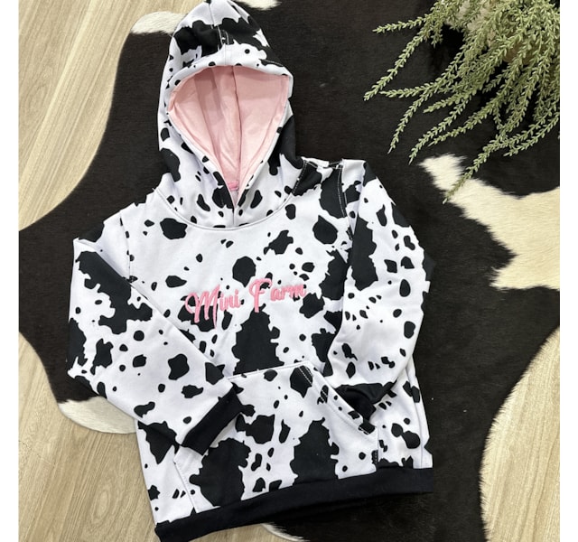 Moletom Mini Farm Infantil C/Capuz MF66 Branco/Preto