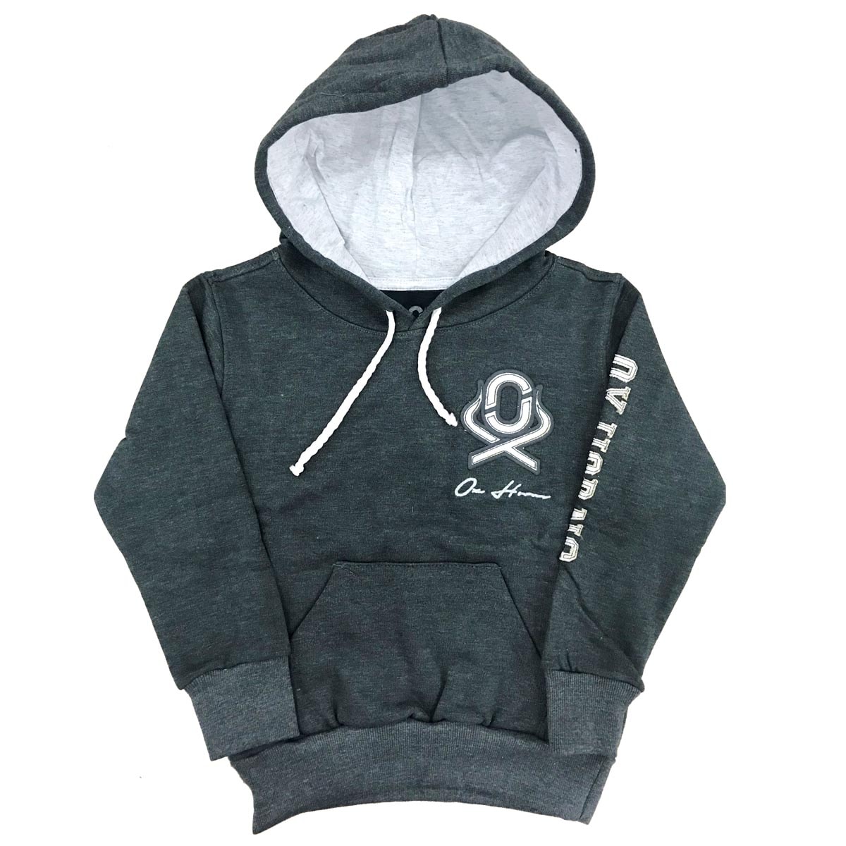 black moletom com capuz with horns