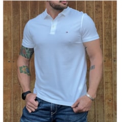 Polo Tommy Hilfiger Branco 3 botões