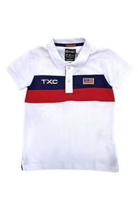 Polo TXC Infantil 6645I Branco/Vermelho/Bordado