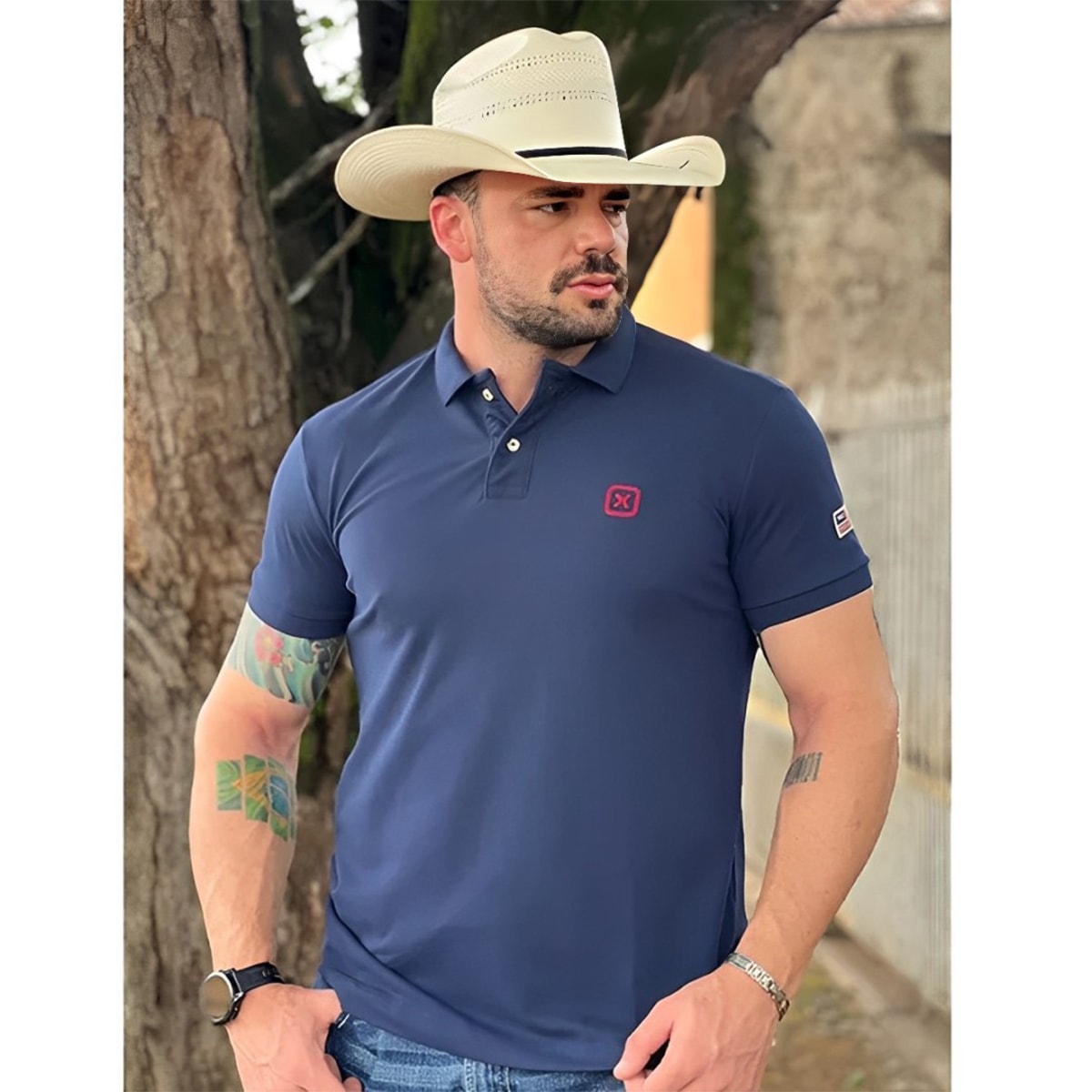 Polo TXC Plus Size 6368 Azul Marinho | Cris & Cia