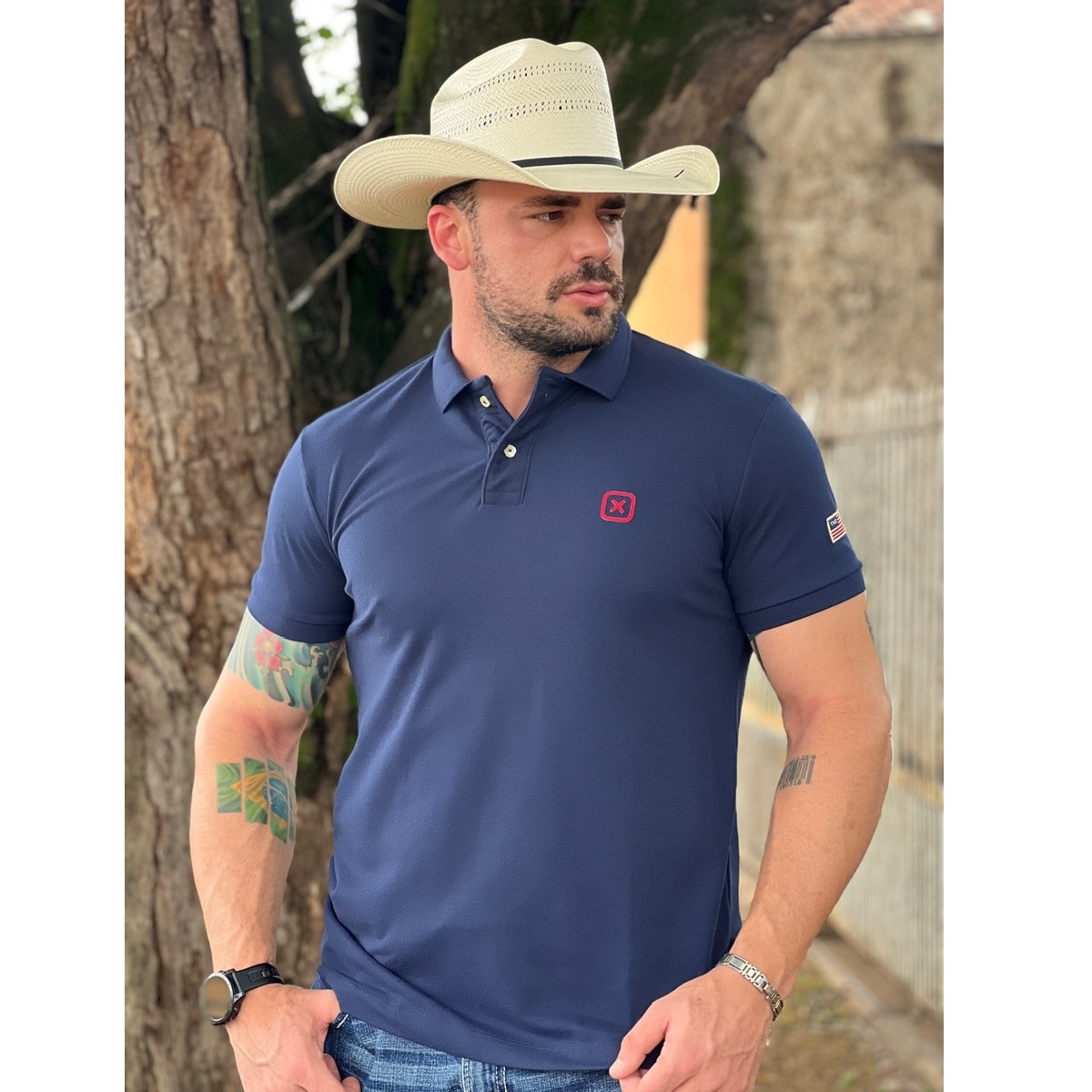Polo TXC Plus Size 6368 Azul Marinho | Cris & Cia
