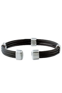 Pulseira Sabona Trio Cable Black/Satin Stainless Magnetic Wristband 365