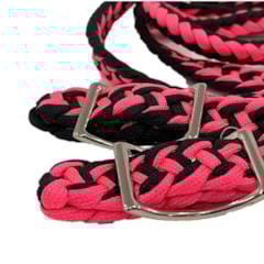 Rédea Weaver de Nylon Trançado Preto/Rosa 35-2051-B3