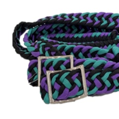 Rédea Weaver de Nylon Trançado Verde/Roxo/Preto 32-2051-B22