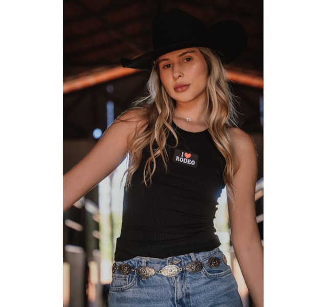 Regata Turkese Store I Love Rodeo Preto TS140