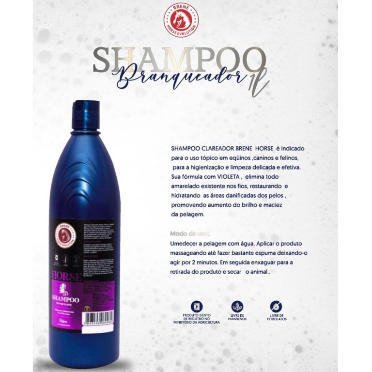 Shampoo Brene Horse Branqueador Hidratante 1L 1061-SB | Cris & Cia