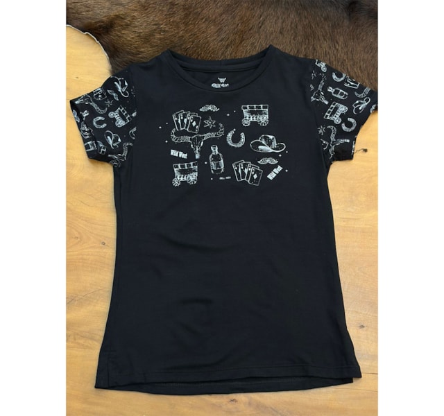 T-Shirt Bill Way Infantil Wil West Preto 803134