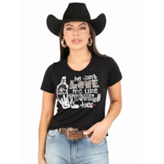 T-Shirt Bill Way Tequila Preto/Strass 803067