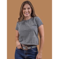 T-Shirt Miss Country Route 66 Cinza Mescla 3219