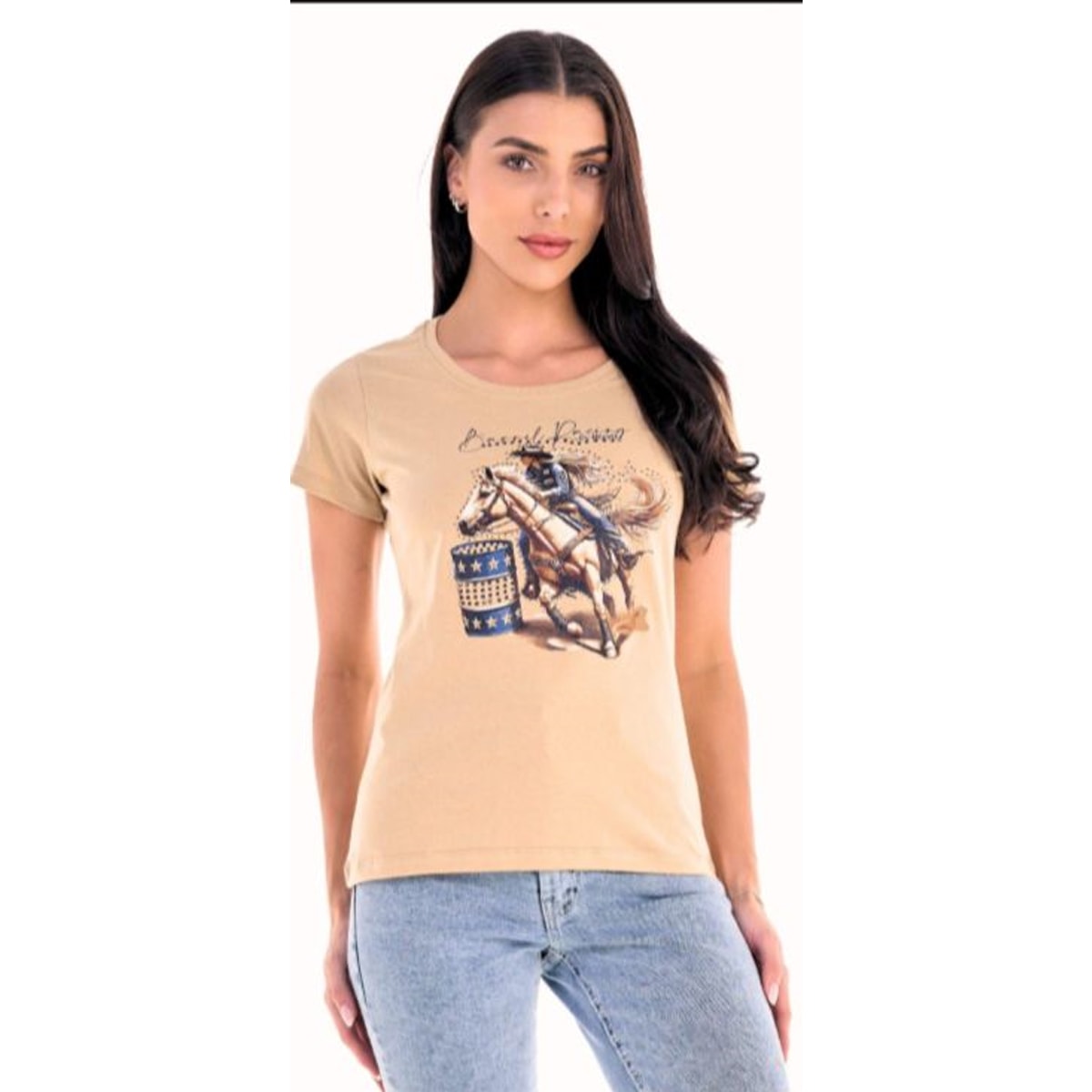 T-Shirt Ox Horns 6534 Nude | Cris & Cia