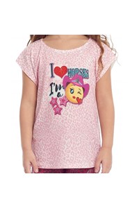 T-Shirt Tassa Infantil Rosa Claro/Estampado 4390.1
