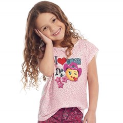 T-Shirt Tassa Infantil Rosa Claro/Estampado 4390.1