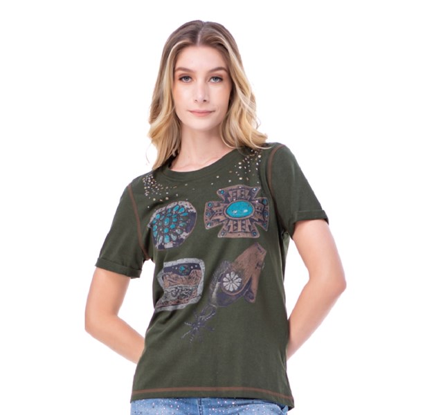 Lucky Brand Floral Embroidered T-Shirt - Women's T-Shirts in