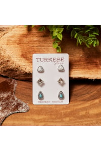 Trio de Brincos Turkese Store Megan BR416