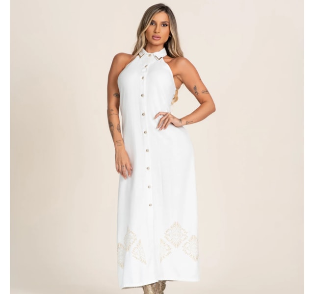 Vestido Buphallos Off White BPL1120