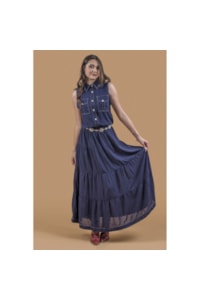 Vestido Miss Country Feel Azul Marinho 3215