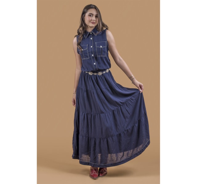 Vestido Miss Country Feel Azul Marinho 3215